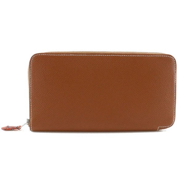 HERMES Azap silk in purse Brown/SilverHardware Epsom Women - Picture 1 of 9
